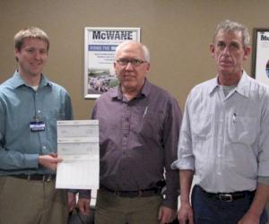 Pictured from L-R:  Mitch Frazier (Mid-American Account Manager), Doug Stracke (Clow Valve Environmental Manager) and Paul Kerkove (Clow Valve Project Engineer)