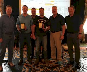 Pictured from L-R:  Winning team Mike Vore/McWane; Doug Lewis/Kennedy/M&H; John Chalk/Kennedy; Ryan Caron/Kennedy/M&H; Steve Werninger/Clow; Greg Davis/M&H