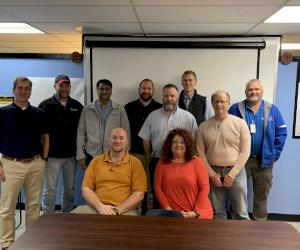 Pictured front to back L-R: Ricky Vise (M&H environmental); Renea McGathy (Tyler Union environmental); Ward Pate (Corporate environmental); Jeff Rasmussen (M&H safety); Hari Krishna (Corporate environmental); Steven Blasko (M&H safety); Josh Gunning (M&H